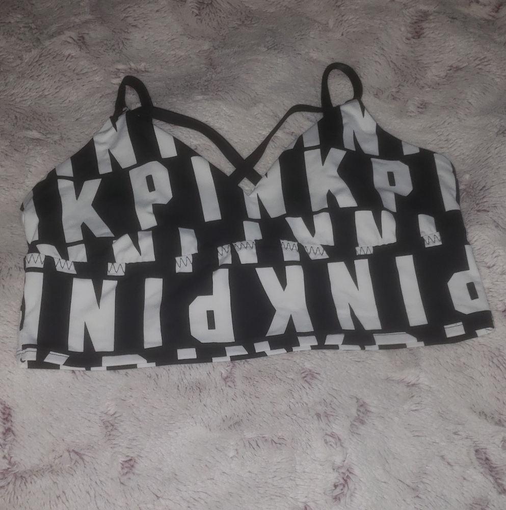 Victoria's Secret Black and White Criss-Cross Bra